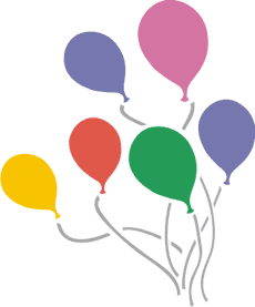 Des ballons - pochoir pour la décoration