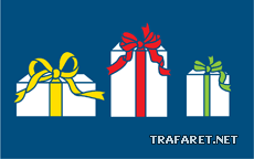 Trois cadeaux - pochoir pour la décoration