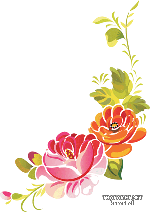 Les roses de Zhostovo - pochoir pour la décoration