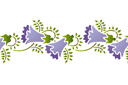 Cloche folklorique B - pochoirs avec jardin et fleurs sauvages