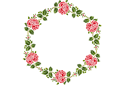 Rose folklorique 11c - pochoirs avec jardin et roses sauvages