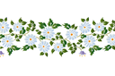 Marguerites de bordure folkloriques - pochoirs avec jardin et fleurs sauvages