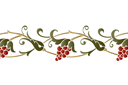 Bordure de raisin 47 - pochoirs pour bordures avec plantes