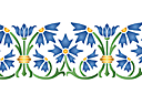 Bordure de bouquets de bleuets - pochoirs pour bordures avec plantes