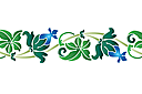 Bordure de bourgeon stylisée - pochoirs pour bordures avec plantes
