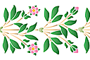 Bordure de branche d'églantier avec des fleurs et des bourgeons. - pochoirs pour bordures avec plantes