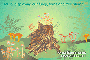 Une souche dans la forêt - pochoir pour la décoration